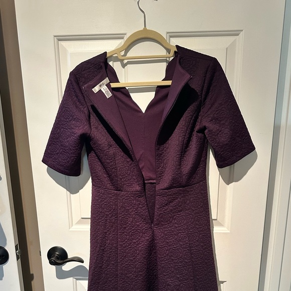 Plum Textured Midi Dress by Wisp. Size 2 - Picture 3 of 7
